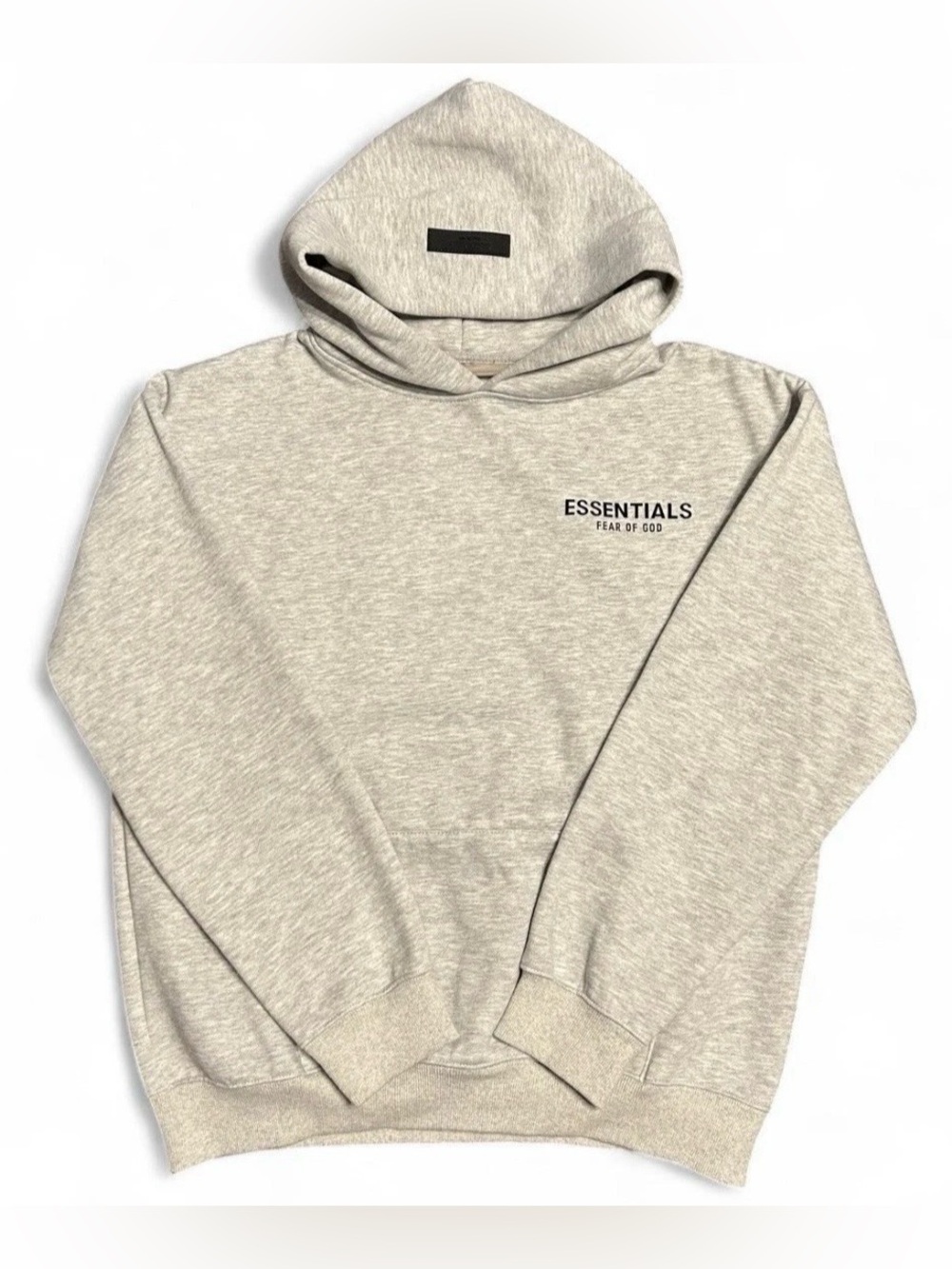 Essentials Light Gray Hooded Sweatshirt with Chest Logo